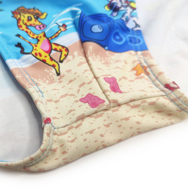 Vīriešu peldbiksītes Seksīgi peldkostīmi, īsi ūdens sporta veidi, pludmales bikses, peldkostīms ar zilu apdruku.