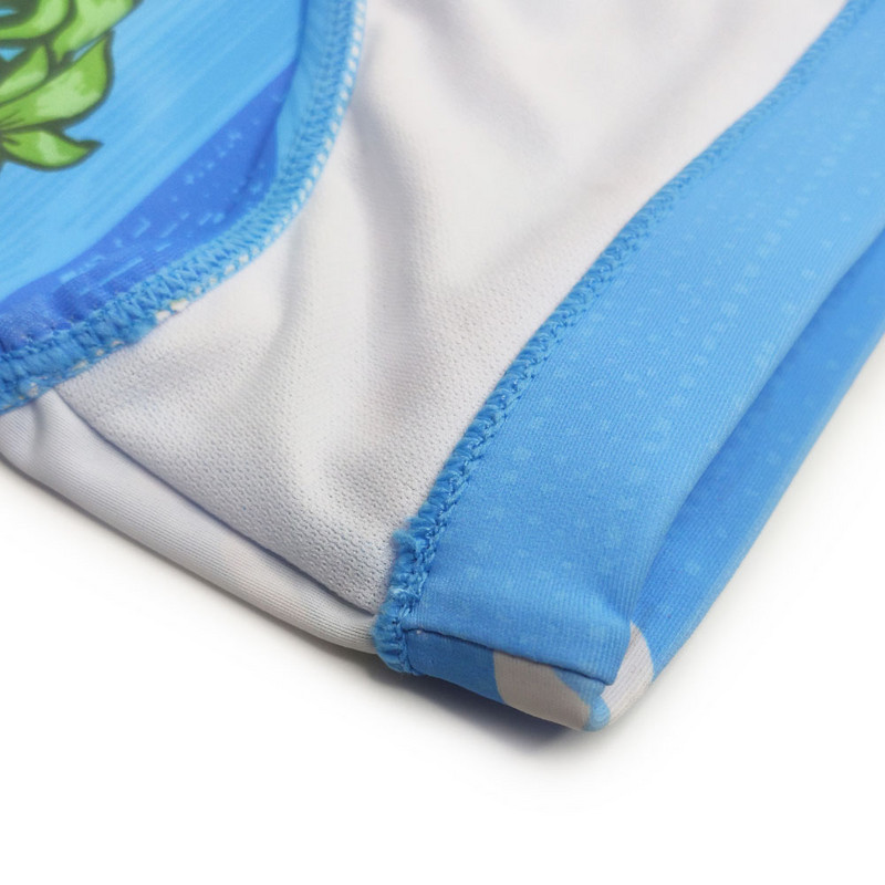 Vīriešu peldbiksītes Seksīgi peldkostīmi, īsi ūdens sporta veidi, pludmales bikses, peldkostīms ar zilu apdruku.