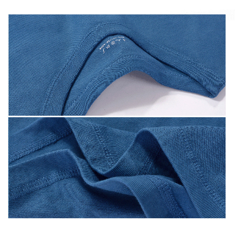 BADBOWL Visokokvalitetna pamučna indigo majica s ručno rađenim biljnim bojama Muška majica kratkih rukava s okruglim izrezom u japanskom retro stilu.