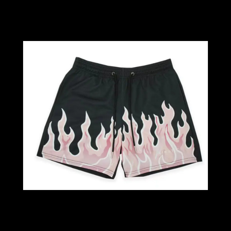 2024. gada sieta elpojoši vīriešu šorti vingrošanas zāle basketbols skriešanas ātri žūstoši šorti Baggy Flame Print Modes šorti vasaras šorti