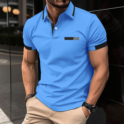 Καλοκαιρινή μόδα νέο μπλουζάκι Polo casual με κουμπί πέτο φόρεμα γκολφ ντεγκραντέ με κοντομάνικο μπλουζάκι μεγάλο ανδρικό μπλουζάκι πόλο