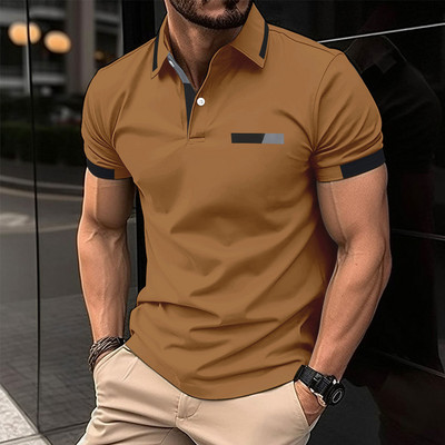 Καλοκαιρινή μόδα νέο μπλουζάκι Polo casual με κουμπί πέτο φόρεμα γκολφ ντεγκραντέ με κοντομάνικο μπλουζάκι μεγάλο ανδρικό μπλουζάκι πόλο