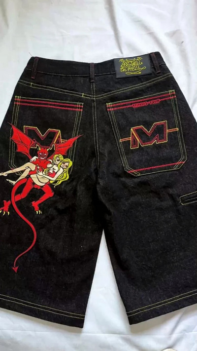 Y2k lühikesed püksid Hip Hop Denim Jõusaalipüksid Meeste Naiste 2023 Suvi uus Harajuku mood vabaaja punk rock gooti meeste korvpallipüksid