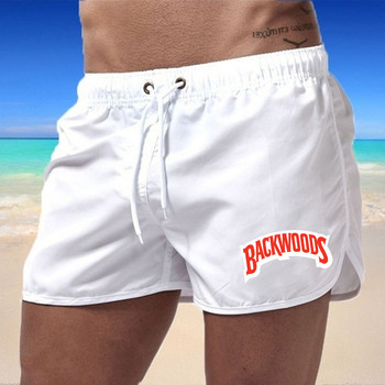 Мъжки плажни гащи Летни плувни панталони за фитнес Бързосъхнещи плувни Homme Surf Вентилируеми шнурове Модни ежедневни къси 2024 г.