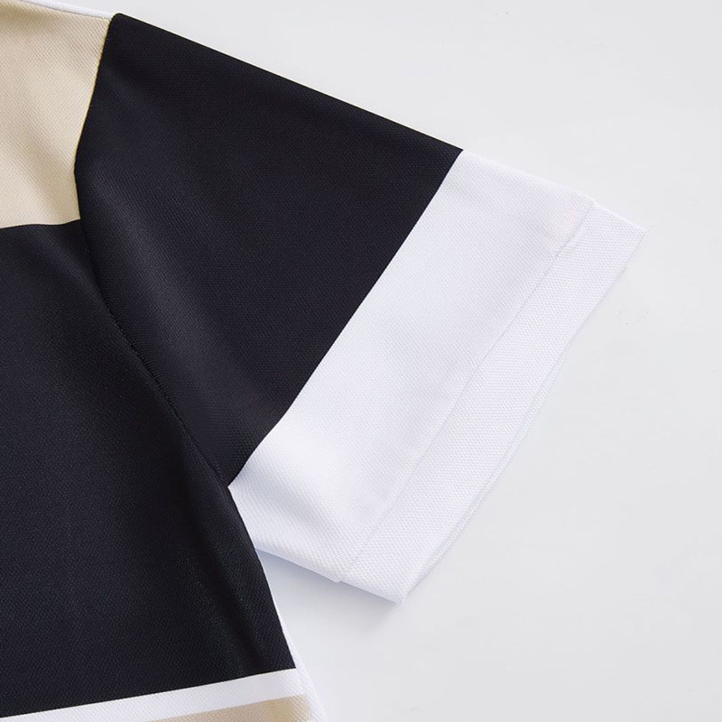 Vīriešu vasaras jauns polo krekls ar īsām piedurknēm ar 3D digitālo svītru apdruku Eiropas un Amerikas liela izmēra vīriešu biznesa ikdienas tops