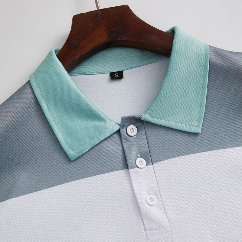 Vīriešu vasaras jauns polo krekls ar īsām piedurknēm ar 3D digitālo svītru apdruku Eiropas un Amerikas liela izmēra vīriešu biznesa ikdienas tops