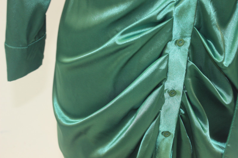 Eleganta satīna lielizmēra sieviešu kreklkleita, seksīga, raupja, ar garām piedurknēm, mežģīnēm vakara ballīte Midi kleita Vestido Africano Feminino