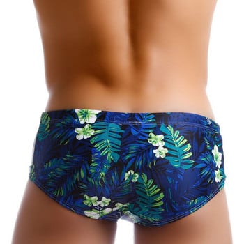 Нови бански панталони Маркови мъжки бански панталони с щампи Push-up, разтегливи, меки, секси плажни бански костюми за плуване, мъжки шнурове за сърфиране