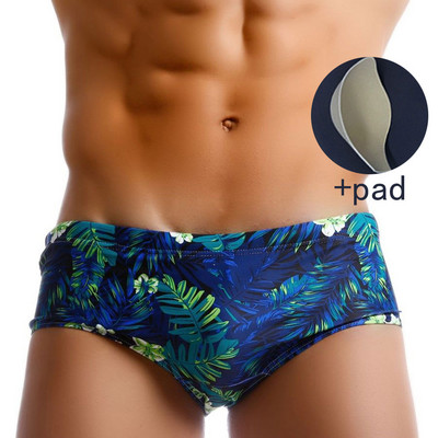 Uued ujumispüksid Brändi meeste ujumispüksid, trükitud Push-up Stretch, pehme seksikas ranna ujumisriided, meeste nöör, surfamine