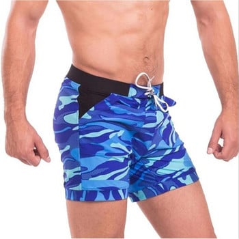 Мъжки бански гащета с джобове Летни ежедневни плажни къси панталони Бързосъхнещи плувни бански костюми Бански костюми