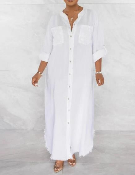 Naistele mõeldud kleidid 2023. aasta sügismood, avarad soliidsed pikkade varrukatega üherealised, poolavatud kaelaga tutiga pikad kleidiriided