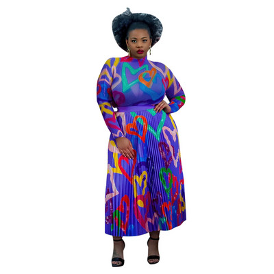 Aafrika riided, naiste 2-osalised komplektid, plisseeritud seelik, ülikond Aafrika riietus, Dashiki pulmapidu, traditsiooniline rüü Ankara varustus