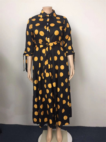 Wmstar Plus Size Φορέματα για Γυναικεία Dot Printed with Pockets Slashes Fashion Party Maxi Dress Hot Sale Χονδρική Dropshipping