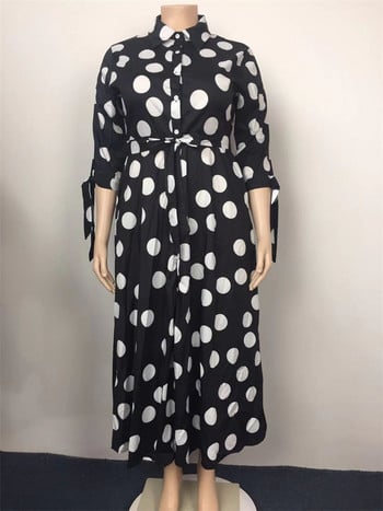 Wmstar Plus Size Φορέματα για Γυναικεία Dot Printed with Pockets Slashes Fashion Party Maxi Dress Hot Sale Χονδρική Dropshipping