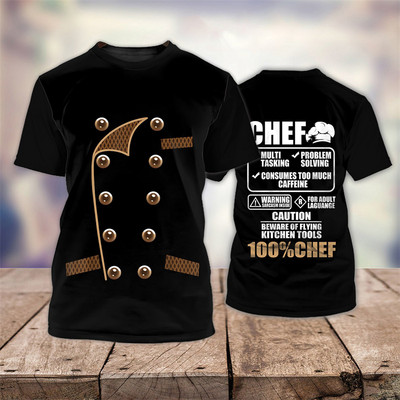 Šefpavāra krekls Vīriešu T-krekli 3D Funny Print Vīriešu Apģērbi O-Kakla Lielizmēra Lēti Topi ar īsām piedurknēm 5xl Vīriešu vintage panku ielas apģērbi