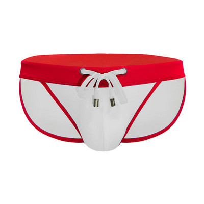 Európai és amerikai férfi szexi magas villás háromszögű fürdőnadrágok divatos színben passzoló egyszerű strand alacsony derekú háromszög bikini Me