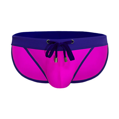 Európai és amerikai férfi szexi magas villás háromszögű fürdőnadrágok divatos színben passzoló egyszerű strand alacsony derekú háromszög bikini Me