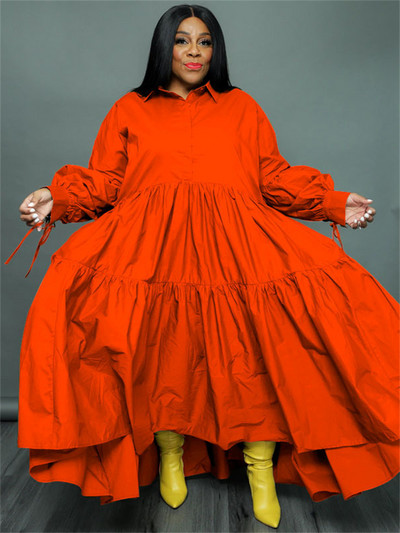 Wmstar Rochii cămașă de dimensiuni mari pentru femei Îmbrăcăminte leagăn leagăn ocazional Rochie maxi la modă Streetwear Comerț cu ridicata Drop Shipping