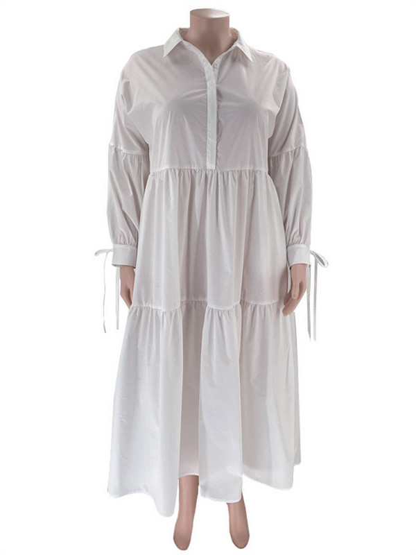 Wmstar Rochii cămașă de dimensiuni mari pentru femei Îmbrăcăminte leagăn leagăn ocazional Rochie maxi la modă Streetwear Comerț cu ridicata Drop Shipping