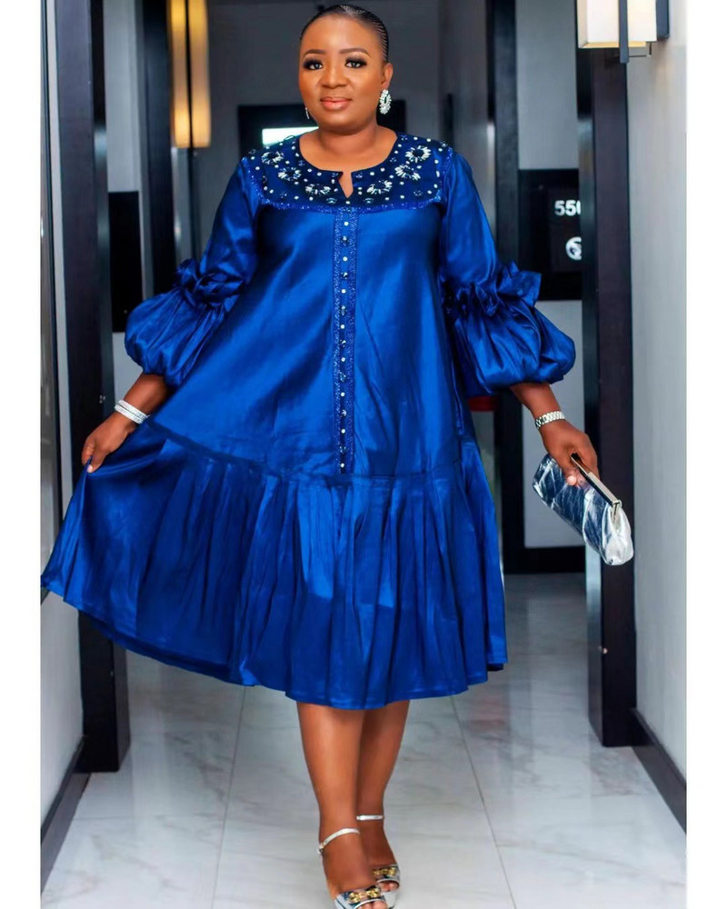 Dashiki afrikai ruhák nőknek Nyári elegáns afrikai félujjú V-nyakú poliészter ruha esküvői parti ruhák nőknek