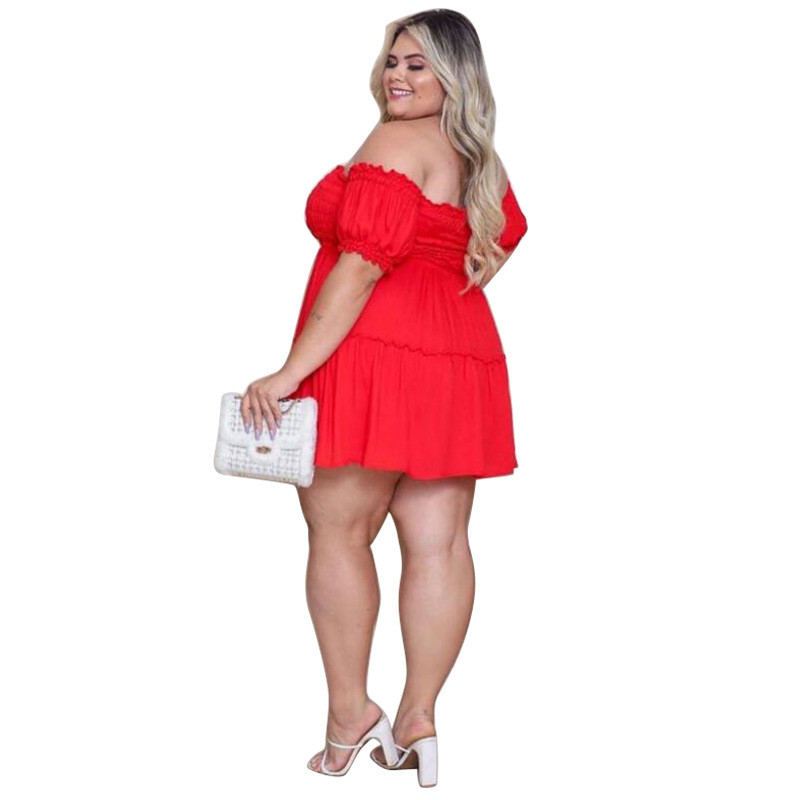 L-4XL καλοκαιρινά και γυναικεία ρούχα μόδας σέξι φόρεμα μονόχρωμο σωληνάριο κοντομάνικο casual μίνι φορέματα Χονδρική Dropshipping