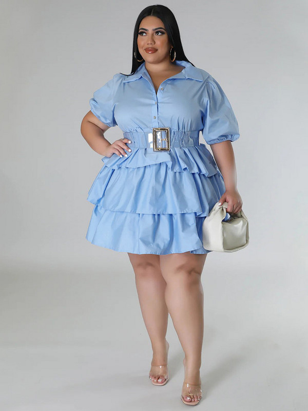 SOMO Liela izmēra kleita sievietēm Solīta vasaras īsām piedurknēm Jauka, eleganta vidēja izmēra kleita, modes dzimšanas dienas tērpi vairumtirdzniecība