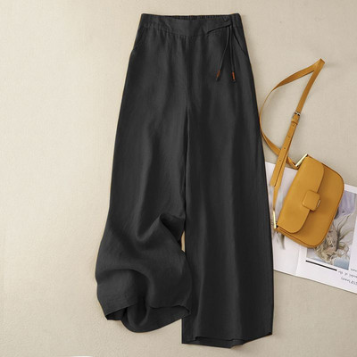 Suvised elastse vöökohaga tugevad pikad püksid 2024 ZANZEA vintage naiste laia säärega püksid töökorras Pantalon vabaaja vaba Palazzo Oversize