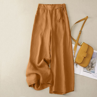 Suvised elastse vöökohaga tugevad pikad püksid 2024 ZANZEA vintage naiste laia säärega püksid töökorras Pantalon vabaaja vaba Palazzo Oversize