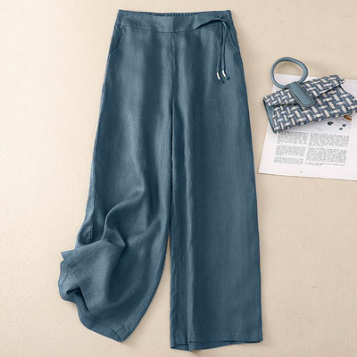 Suvised elastse vöökohaga tugevad pikad püksid 2024 ZANZEA vintage naiste laia säärega püksid töökorras Pantalon vabaaja vaba Palazzo Oversize