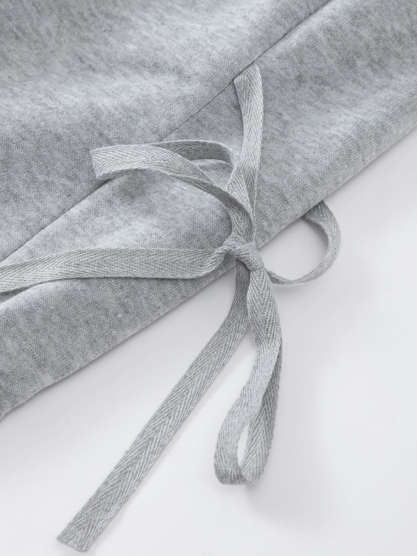 Bow Bikses Sieviešu gadījuma mežģīņu Elastīgs viduklis Modes Bikses Sieviešu 2024 Pavasara Cieta Mīksta Brīvas Platas Kājas Sporta bikses Dāmu