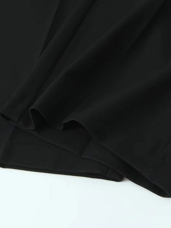 TRAF 2024 Jesen Ženske ležerne hlače s uzicom u struku Ravne široke hlače Ležerne osnovne crne hlače