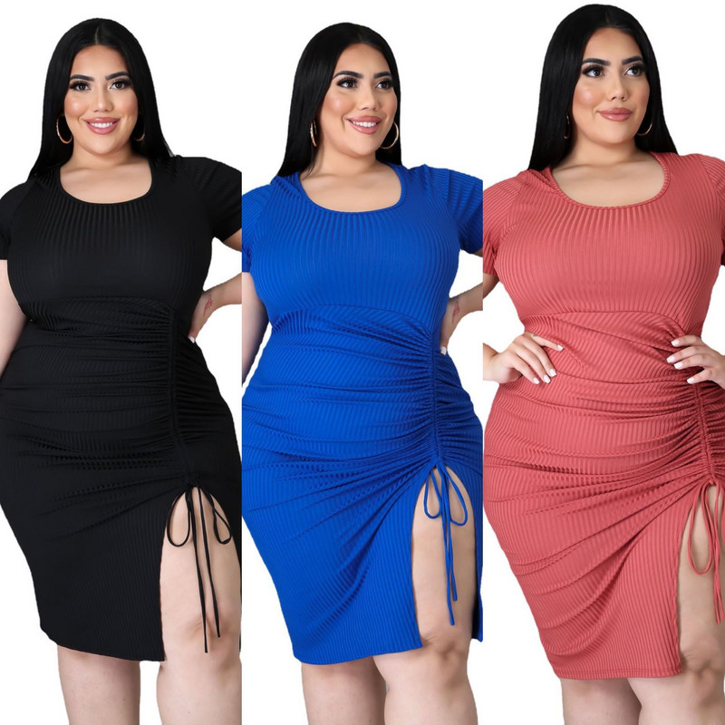 XL-5XL 2022. gada vasara Liela izmēra kleita Sieviešu apģērbi Vienoti rievoti, savilkami salokāmi, ikdienas kleitas bez piedurknēm, vairumtirdzniecība, piegāde