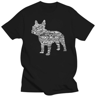 Casual Plus Size Tricouri Stil Hip Hop Topuri Tricou S-2xl Bulldog francez Cuvinte Tricou Modalitati de a descrie blatul meu Frenchie