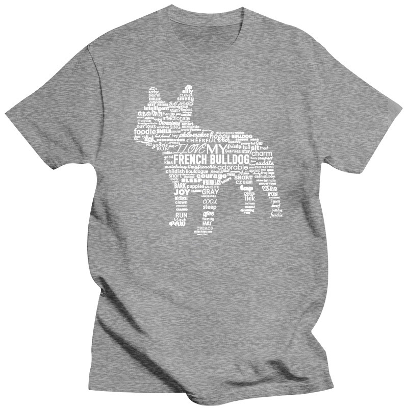 Ikdienas lielizmēra T-krekli Hiphopa stila topi T-krekls S-2xl Franču buldogs Words T krekls Veidi, kā raksturot manu franču mēteļu topi