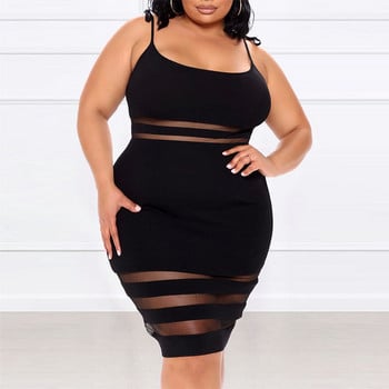 XL-5XL Plus Size γυναικεία καλοκαιρινά ρούχα σέξι φόρεμα μόδας casual μαύρο κοντομάνικο halter club φόρεμα Χονδρική Dropshipping