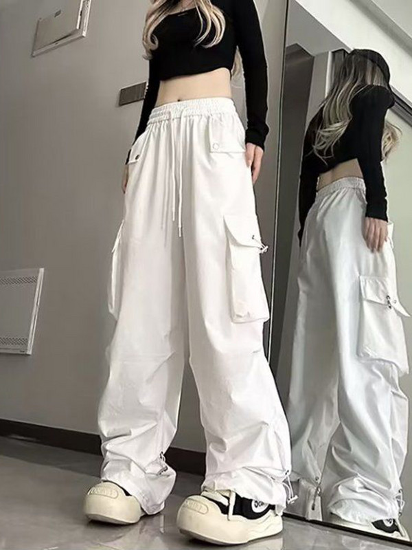 Jmprs Streetwear Cargo Pants Női Y2K magas derekú Hip Hop Egyenes nadrág Amerikai Retro Laza Alkalmi Bf Széles szárú nadrág Új