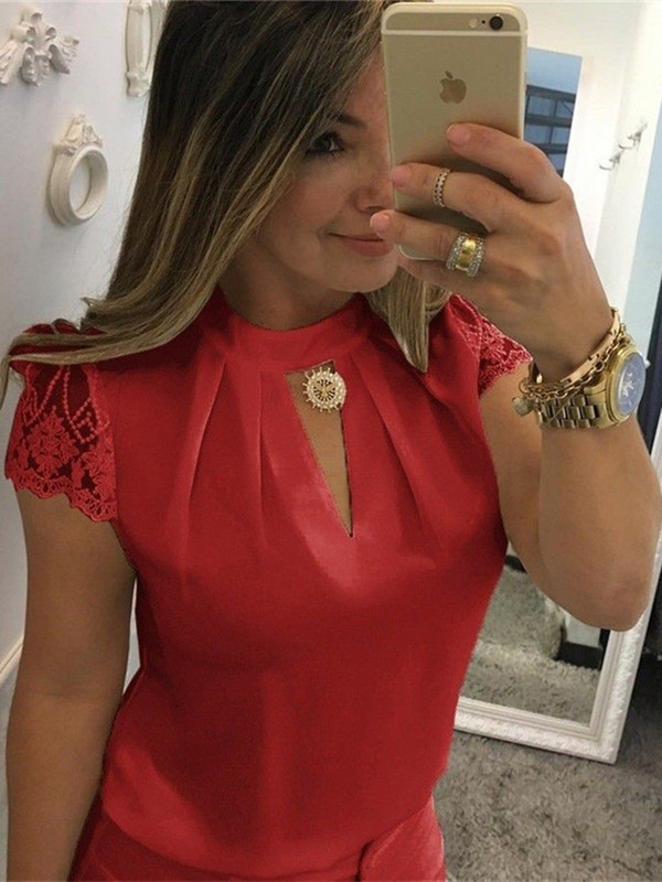 Ženska seksi jednobojna bluza kratkih rukava, modna majica s okruglim izrezom, velike veličine S-5XL, ljeto