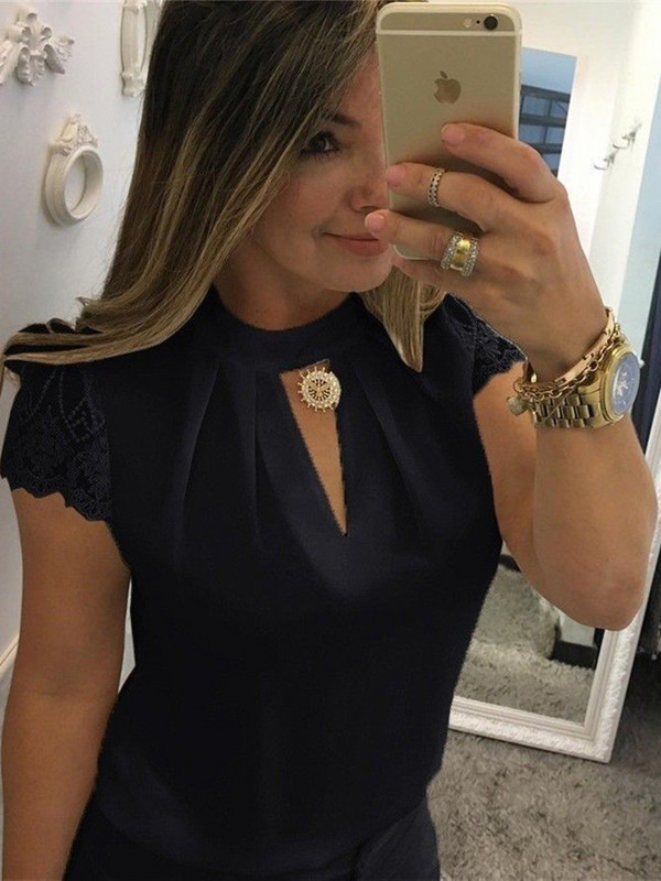 Ženska seksi jednobojna bluza kratkih rukava, modna majica s okruglim izrezom, velike veličine S-5XL, ljeto