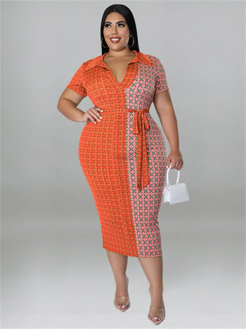 Wmstar Plus Size Γυναικεία Ρούχα Φορέματα με Lace Up Patchwork Bodycon Stretch Κομψό καρό μάξι φόρεμα χονδρικής Dropshipping