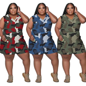 Wmstar Plus Size Jumpsuit Γυναικείες Ολόσωμες φόρμες παραλλαγής One Piece Outfits κοντά μανίκια Casual Νέα Playsuits Χονδρική Dropshipping