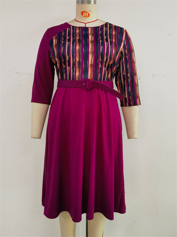 Wmstar Nagy méretű női ruhák rövid ujjú, alkalmi afrikai maxi ruha övvel Új stílusú irodai női nagykereskedelmi dropshipping