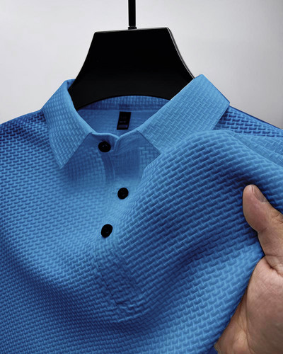 Suvine uus Meeste Ice Silk Hollow Lühikeste varrukatega polosärk Meeste T-särk Brändi Riietus Ärikohtumine Vaba aeg Väljasõit S-3XL