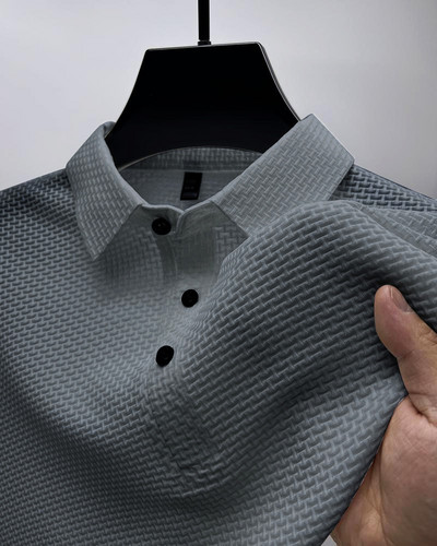 Suvine uus Meeste Ice Silk Hollow Lühikeste varrukatega polosärk Meeste T-särk Brändi Riietus Ärikohtumine Vaba aeg Väljasõit S-3XL