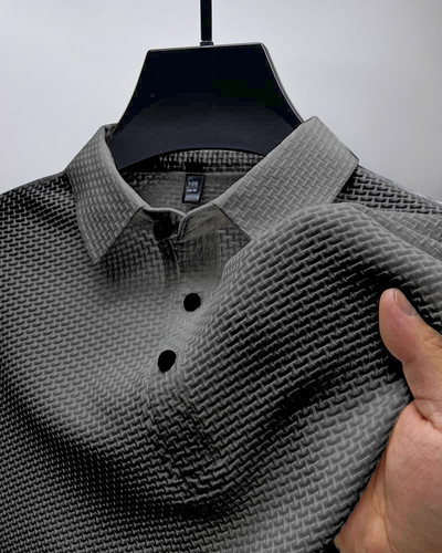 Suvine uus Meeste Ice Silk Hollow Lühikeste varrukatega polosärk Meeste T-särk Brändi Riietus Ärikohtumine Vaba aeg Väljasõit S-3XL