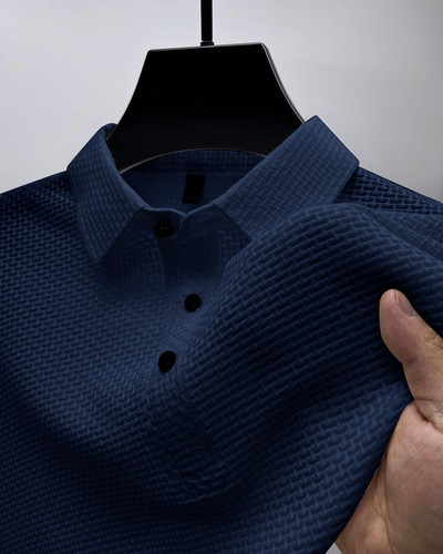 Suvine uus Meeste Ice Silk Hollow Lühikeste varrukatega polosärk Meeste T-särk Brändi Riietus Ärikohtumine Vaba aeg Väljasõit S-3XL