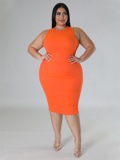 Wmstar Ženska odjeća veće veličine, haljina, ljeto 2023., jednobojni print, rastezljive, elegantne midi haljine, ženske veleprodajne dropshipping