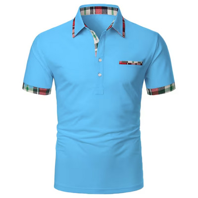 2023. aasta suve meeste õues vintage lühikeste varrukatega revääriga T-särk Casual Button Casual Business Meeste ühevärviline polosärk S-3XL