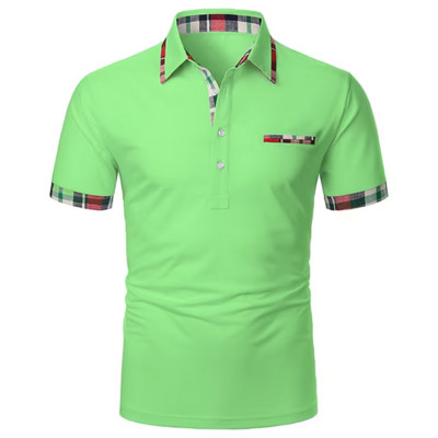 2023. aasta suve meeste õues vintage lühikeste varrukatega revääriga T-särk Casual Button Casual Business Meeste ühevärviline polosärk S-3XL