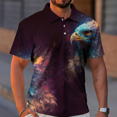 Animal Meeste Polo 3D Tiger&Lion Prindiga Metsik Beast Meesterõivad Suvised vabaaja lühikeste varrukatega avarad särgid Senior Top