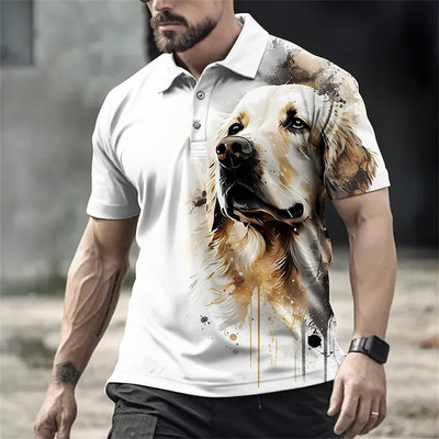 Animal Meeste Polo 3D Tiger&Lion Prindiga Metsik Beast Meesterõivad Suvised vabaaja lühikeste varrukatega avarad särgid Senior Top